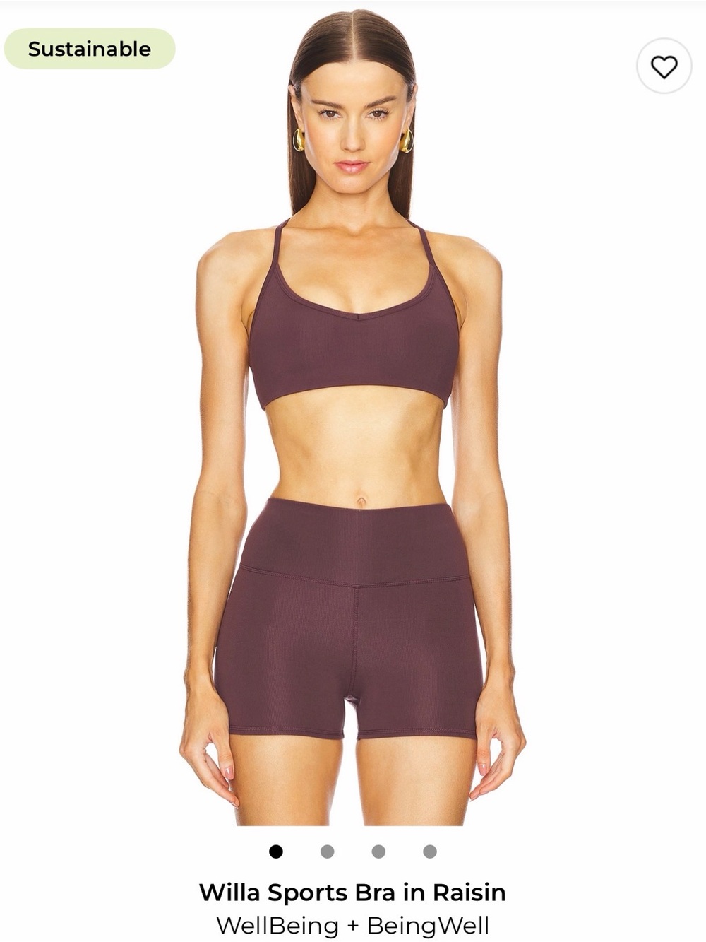 Willa Sports Bra & short set in Raisin